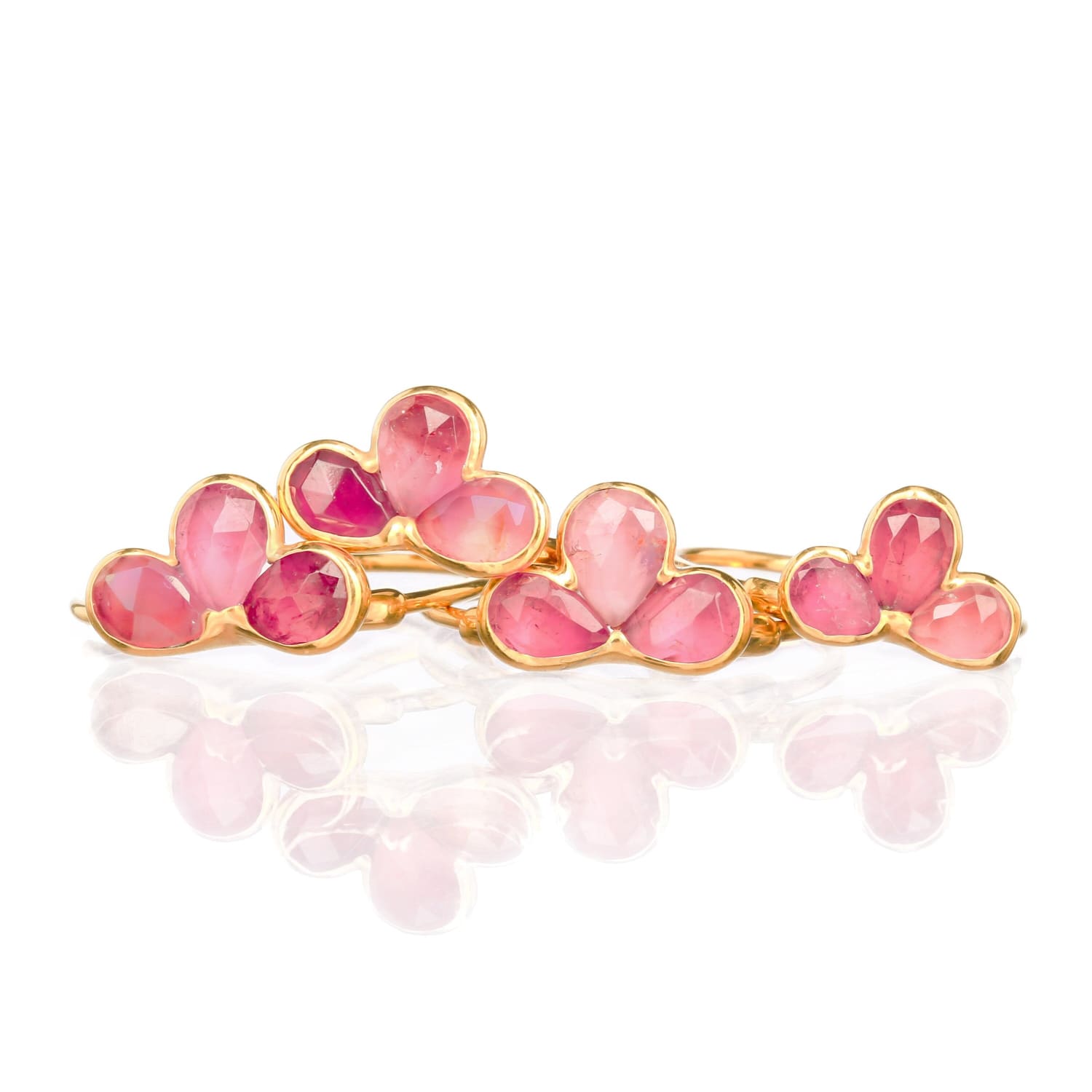 Pink Tourmaline Fleur Ring, Art Deco Pink Tourmaline Ring for Women, Pink Stone Ring, Gemstone  Ring, Dainty Elegant Ring  • 24k Dip