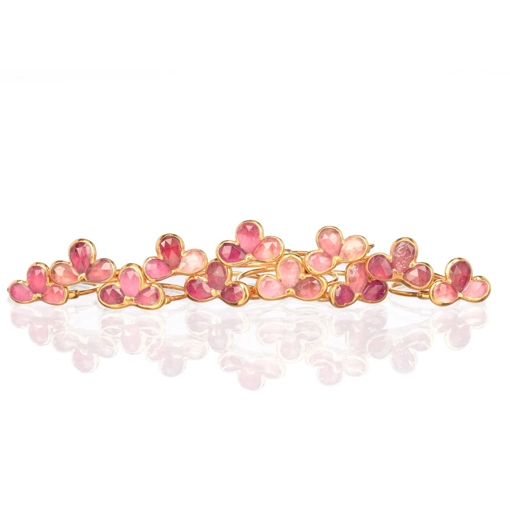 Pink Tourmaline Fleur Ring, Art Deco Pink Tourmaline Ring for Women, Pink Stone Ring, Gemstone  Ring, Dainty Elegant Ring  • 24k Dip