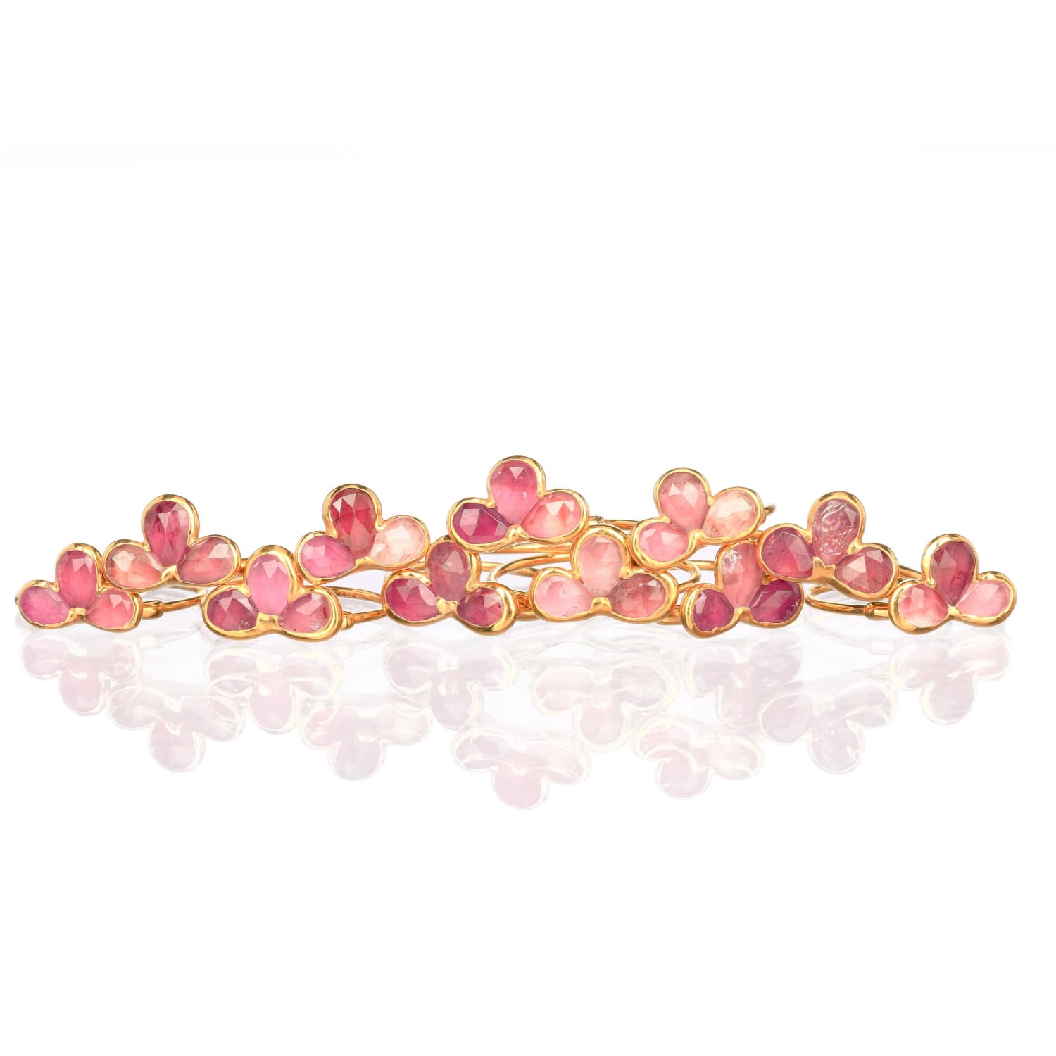 Pink Tourmaline Fleur Ring, Art Deco Pink Tourmaline Ring for Women, Pink Stone Ring, Gemstone  Ring, Dainty Elegant Ring  • 24k Dip