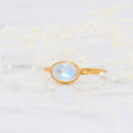 Rainbow Moonstone Ring in Rosecut