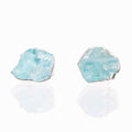 Raw Apatite Stud Earrings in Sterling Silver
