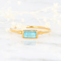 Raw Aquamarine Baguette Ring