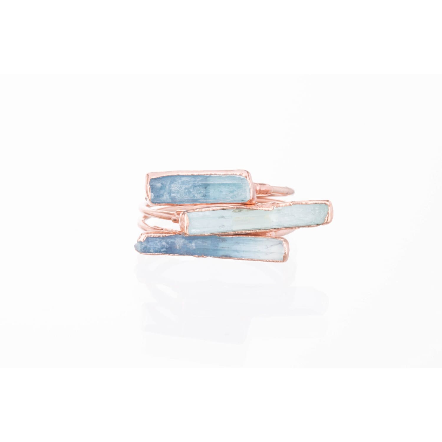 Raw Aquamarine Bar Ring in Sterling Silver