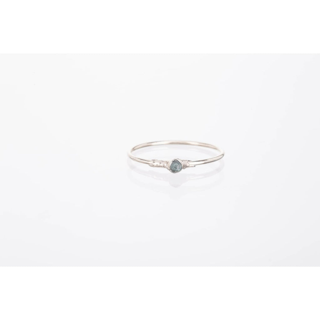 Raw Blue Diamond Ring in Rose Gold