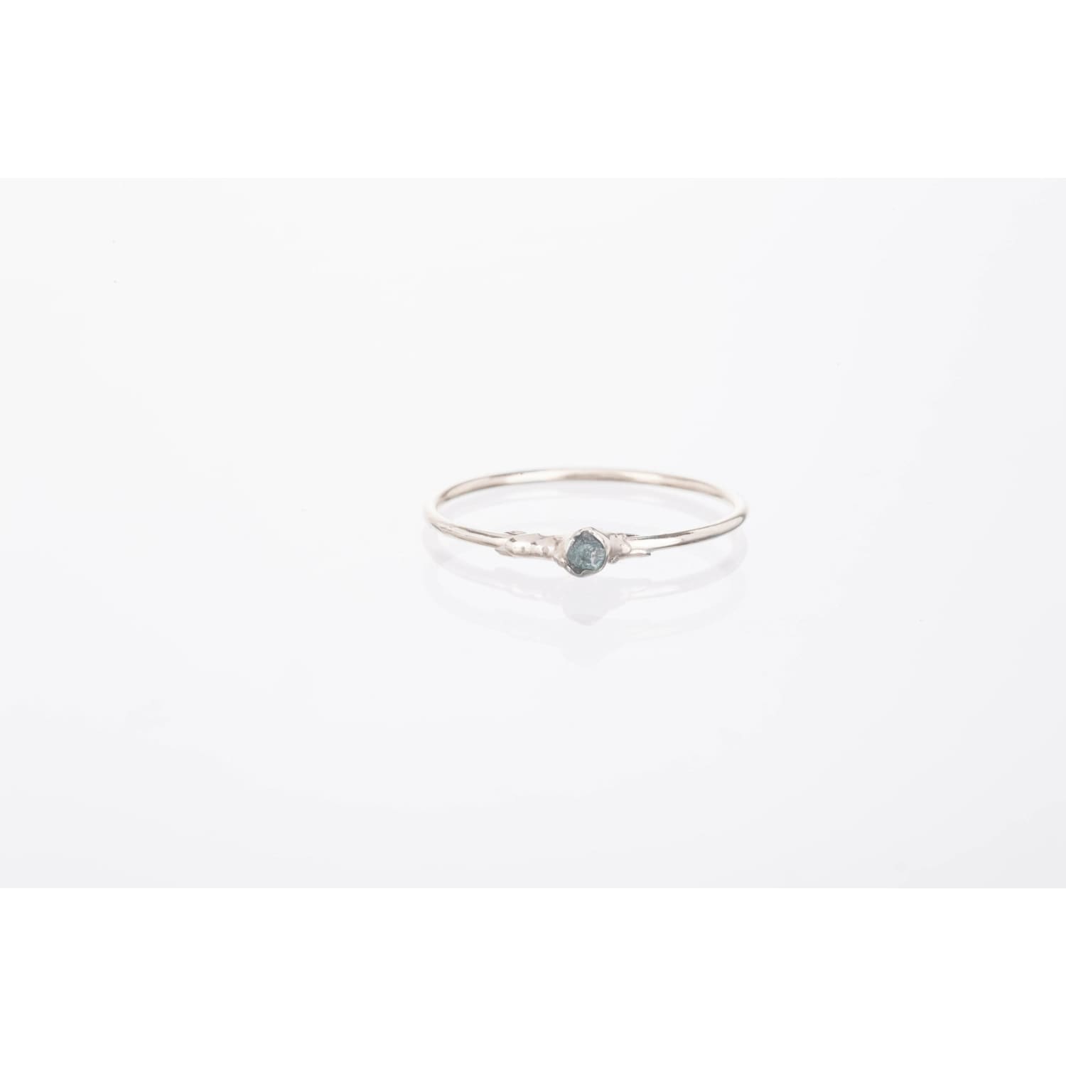 Raw Blue Diamond Ring in Rose Gold