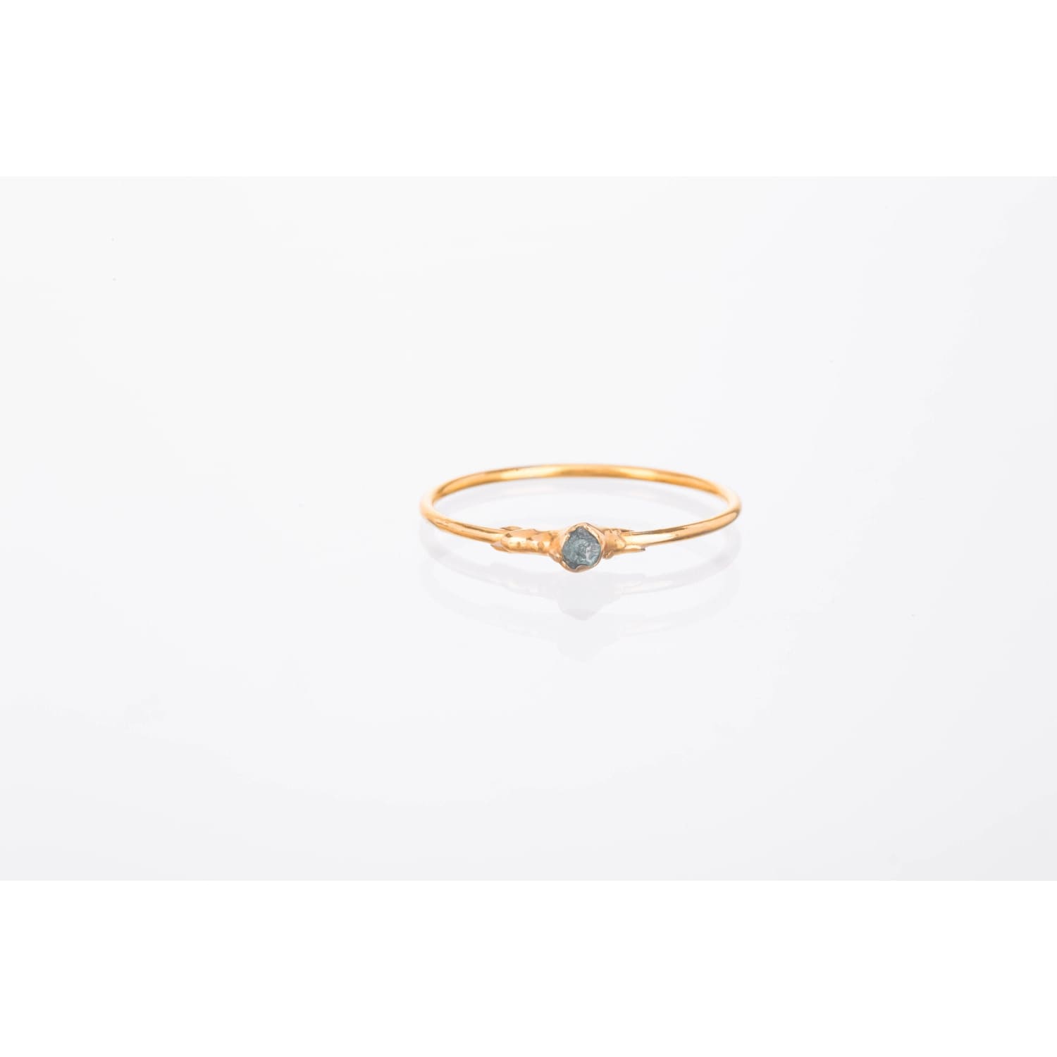 Raw Blue Diamond Ring in Sterling Silver