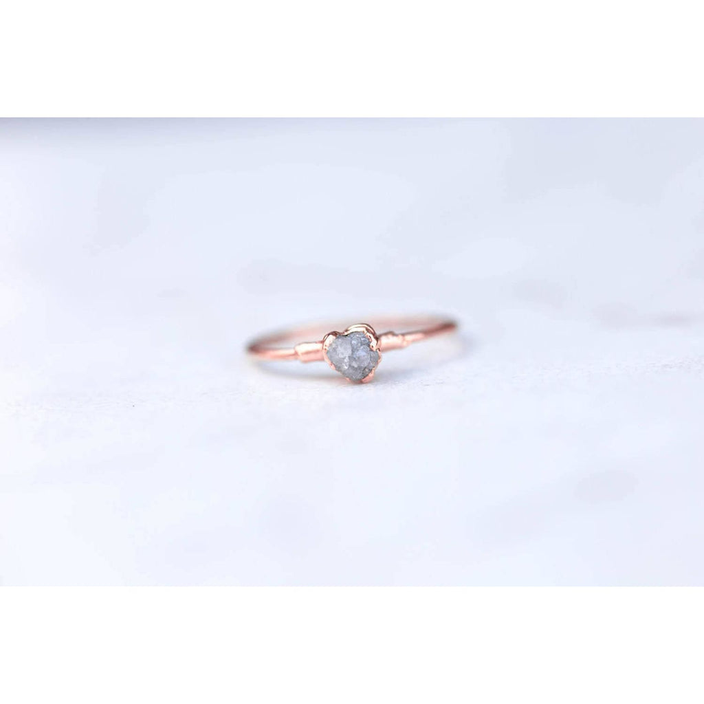 Raw Diamond Ring in Sterling Silver