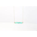 Raw Green Turquoise Bar Necklace • Minimalist Dainty Jewelry • December Birthstone • Something Blue • Perfect Simple Bridesmaid Gift