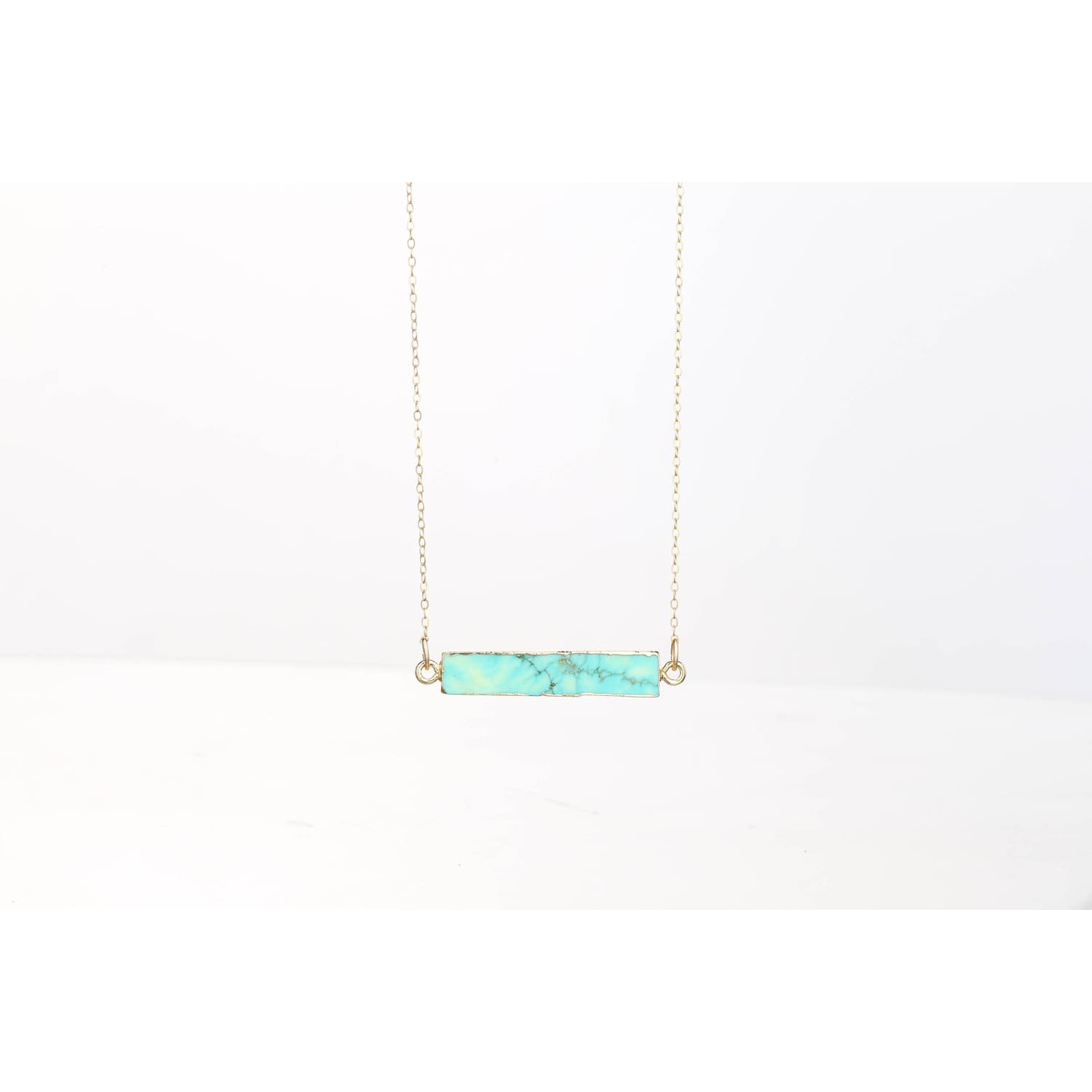 Raw Green Turquoise Bar Necklace • Minimalist Dainty Jewelry • December Birthstone • Something Blue • Perfect Simple Bridesmaid Gift