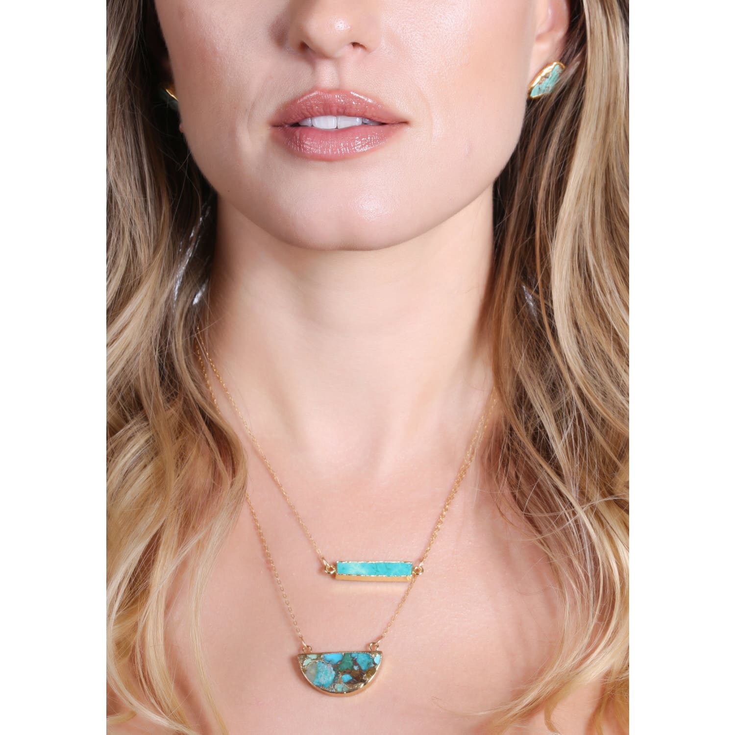 Raw Green Turquoise Bar Necklace • Minimalist Dainty Jewelry • December Birthstone • Something Blue • Perfect Simple Bridesmaid Gift