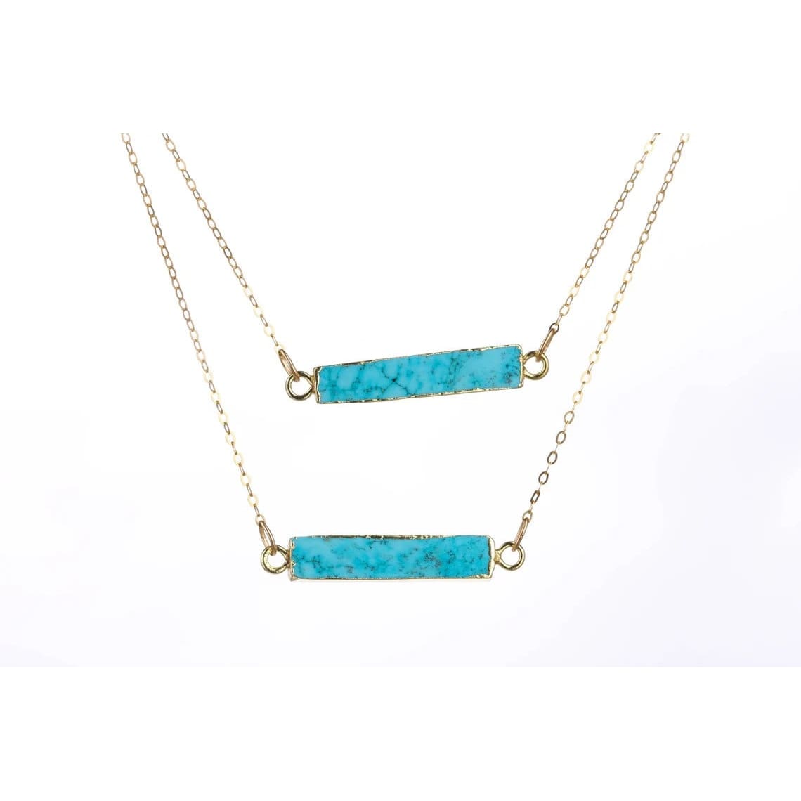 Raw Green Turquoise Bar Necklace • Minimalist Dainty Jewelry • December Birthstone • Something Blue • Perfect Simple Bridesmaid Gift