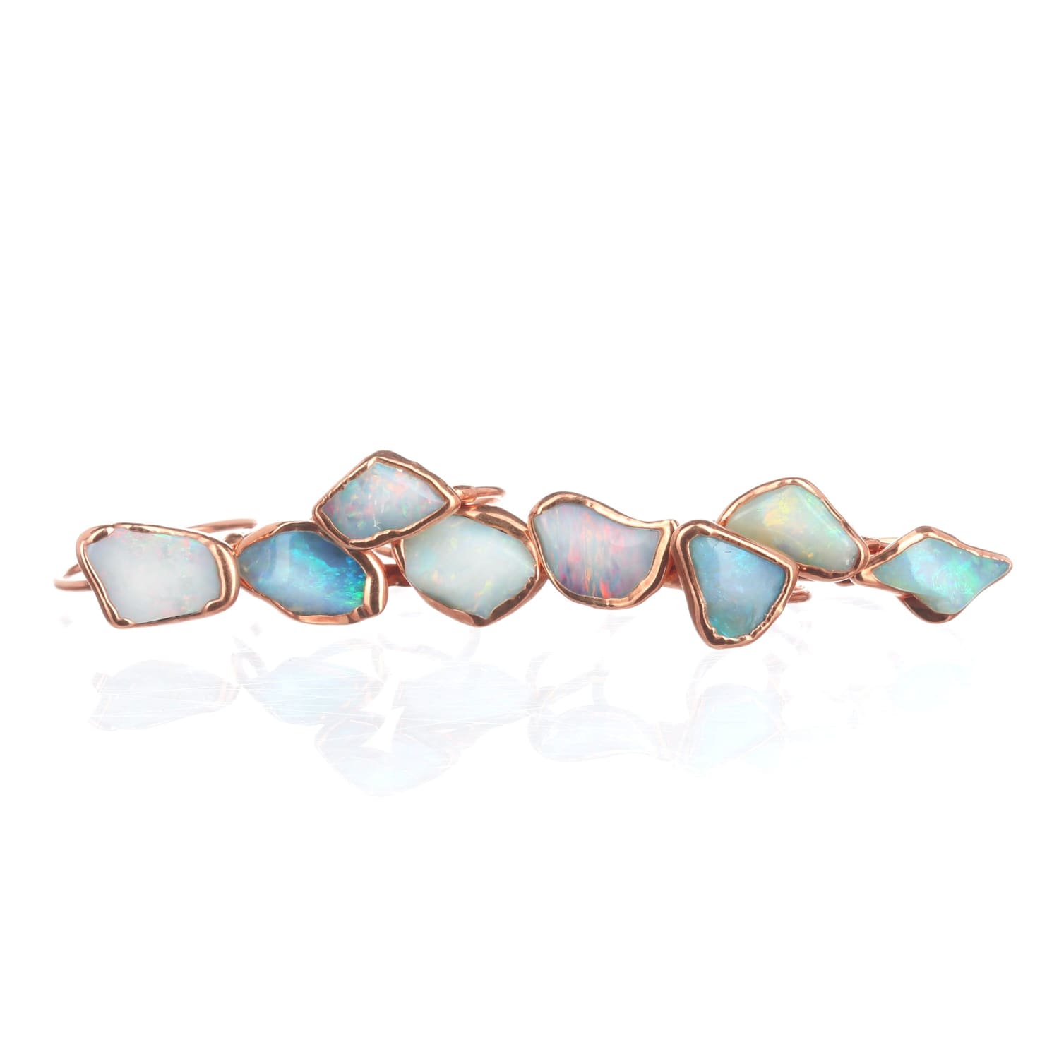 Raw Opal Ring for Women, Gold Ring, Gemstone Stacking Rings,  Ring, Engagement Ring, Bohemian  Opal Jewelry Whimsigoth • 24k Dip