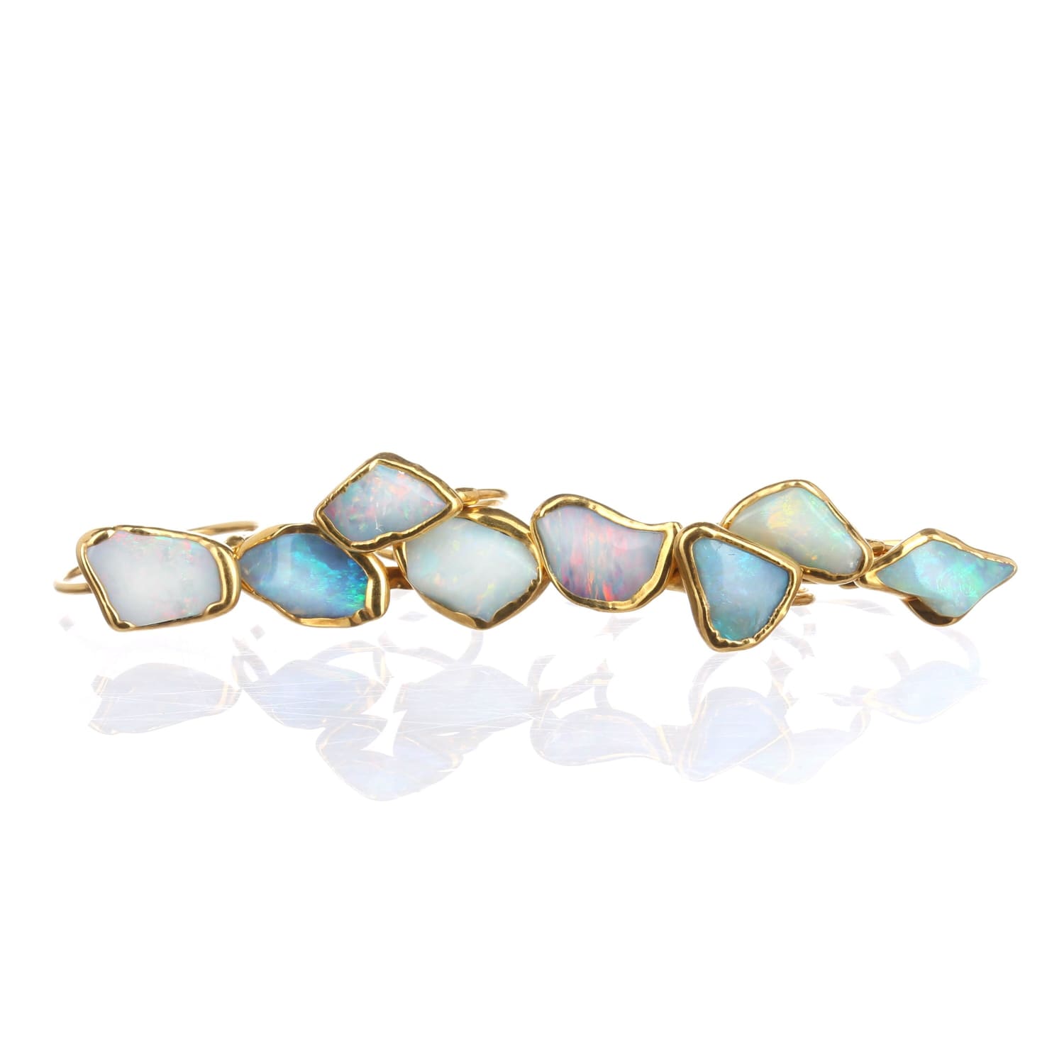 Raw Opal Ring for Women, Gold Ring, Gemstone Stacking Rings,  Ring, Engagement Ring, Bohemian  Opal Jewelry Whimsigoth • 24k Dip