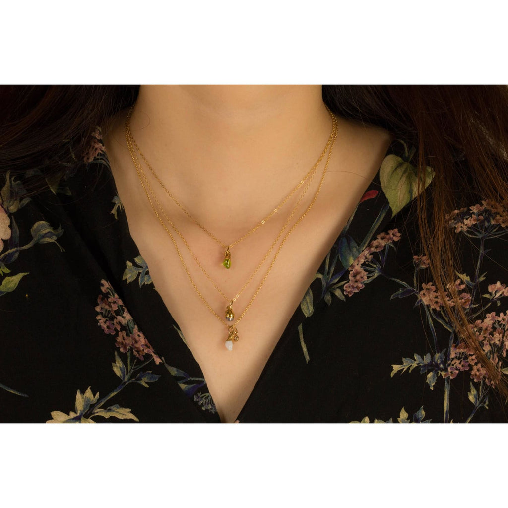 Raw Pearl Necklace • Gold Filled • June Birthstone • Real Pearl Drop Necklace • Cute Summer Jewelry • Perfect Raw Pearl Choker  • 24k Dip