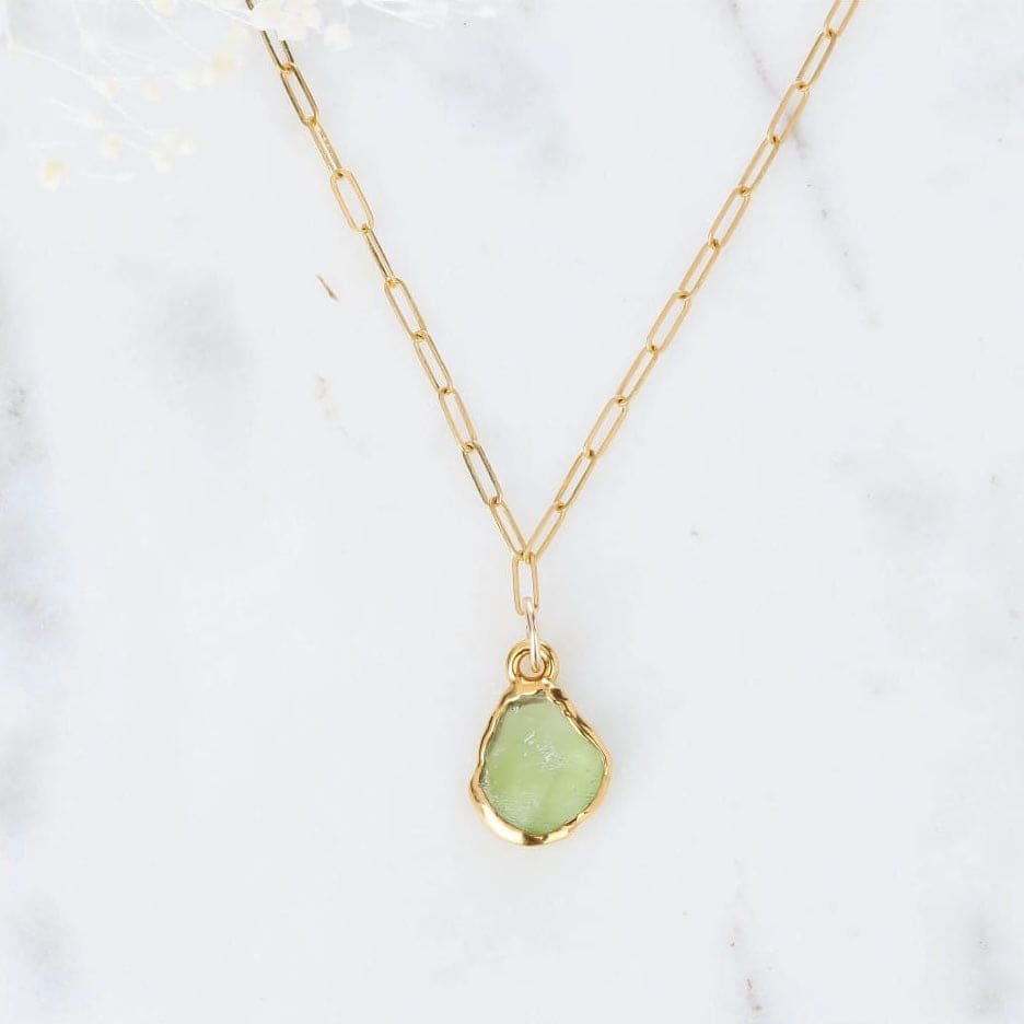 Raw Peridot Necklace, Birthstone Necklace, Leo Necklace,  Necklace, Raw  Necklace, Delicate Necklace, Raw Gemstone Necklace • 24k Dip
