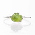 Raw Peridot Ring in Sterling Silver