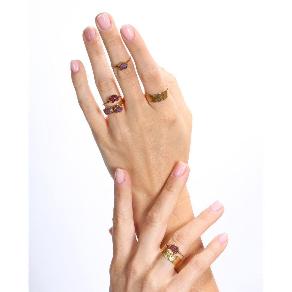 Raw Ruby Ring for Women in Sterling Silver