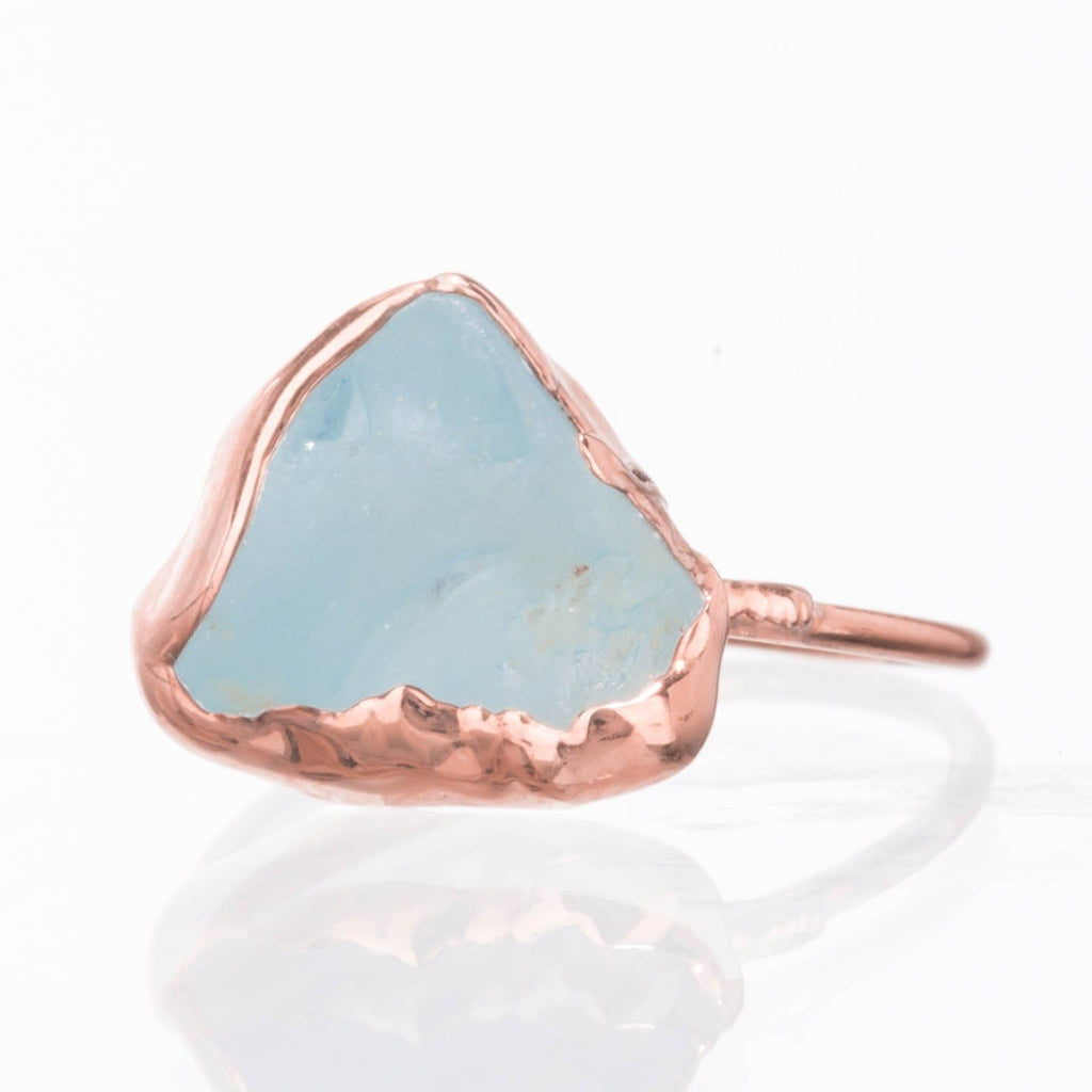 Raw Sky Blue Topaz Ring