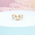 Raw White Pearl Curved Crown Ring