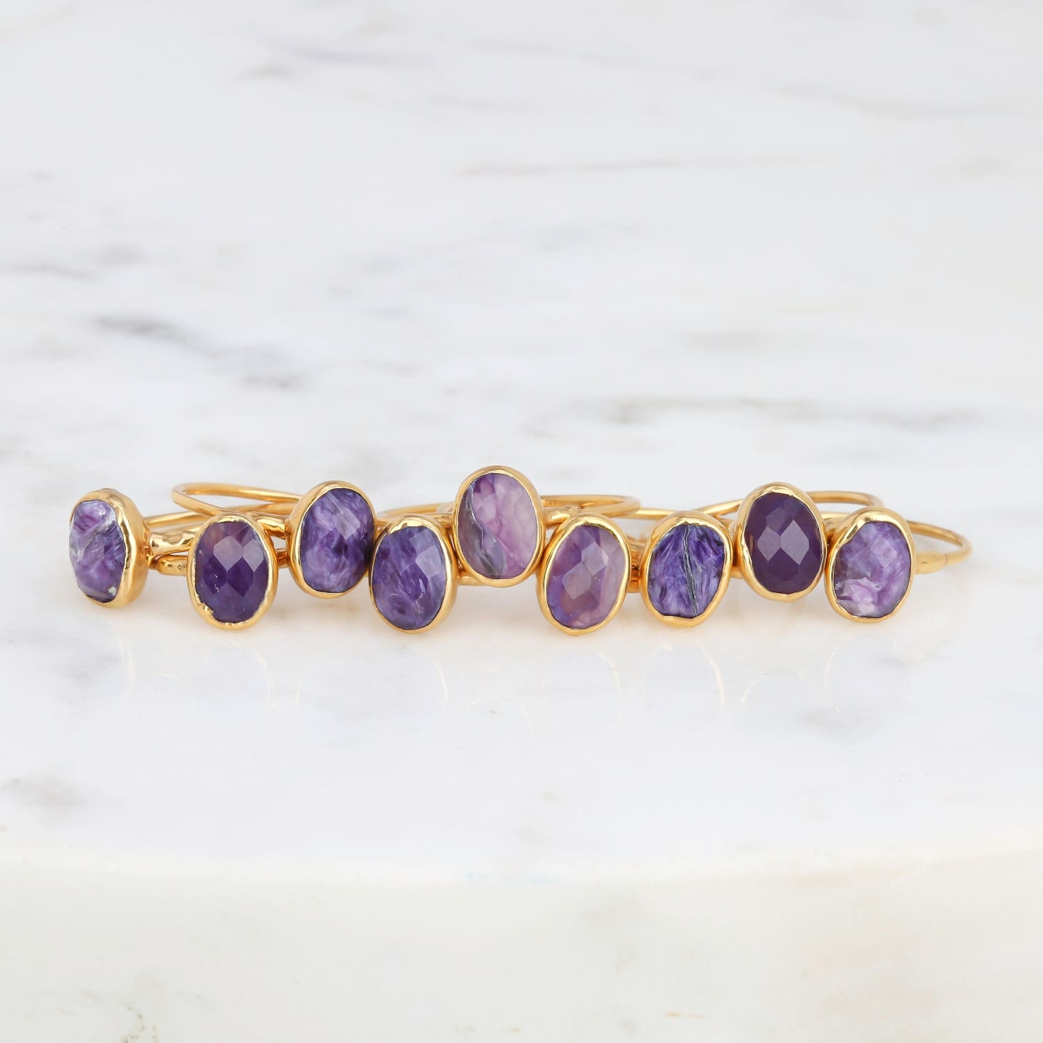 Rosecut Charoite Ring