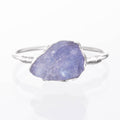 Rough Stacking Ring, Sterling Silver Raw Tanzanite Ring,