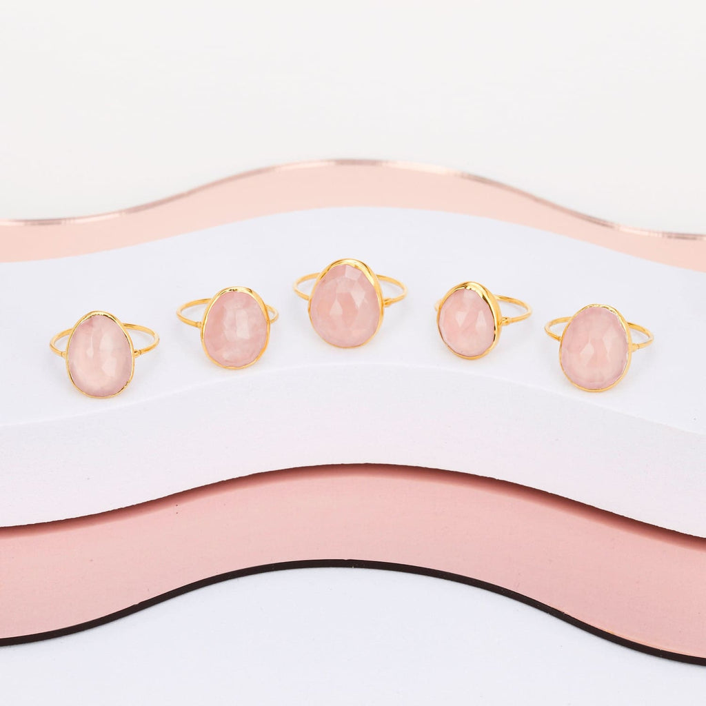 Statement Rose Quartz Ring