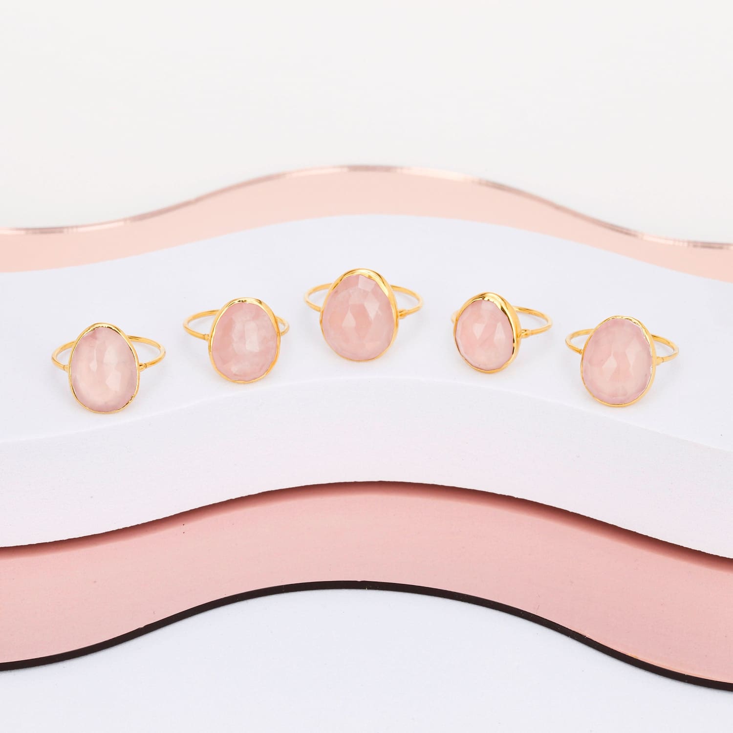 Statement Rose Quartz Ring