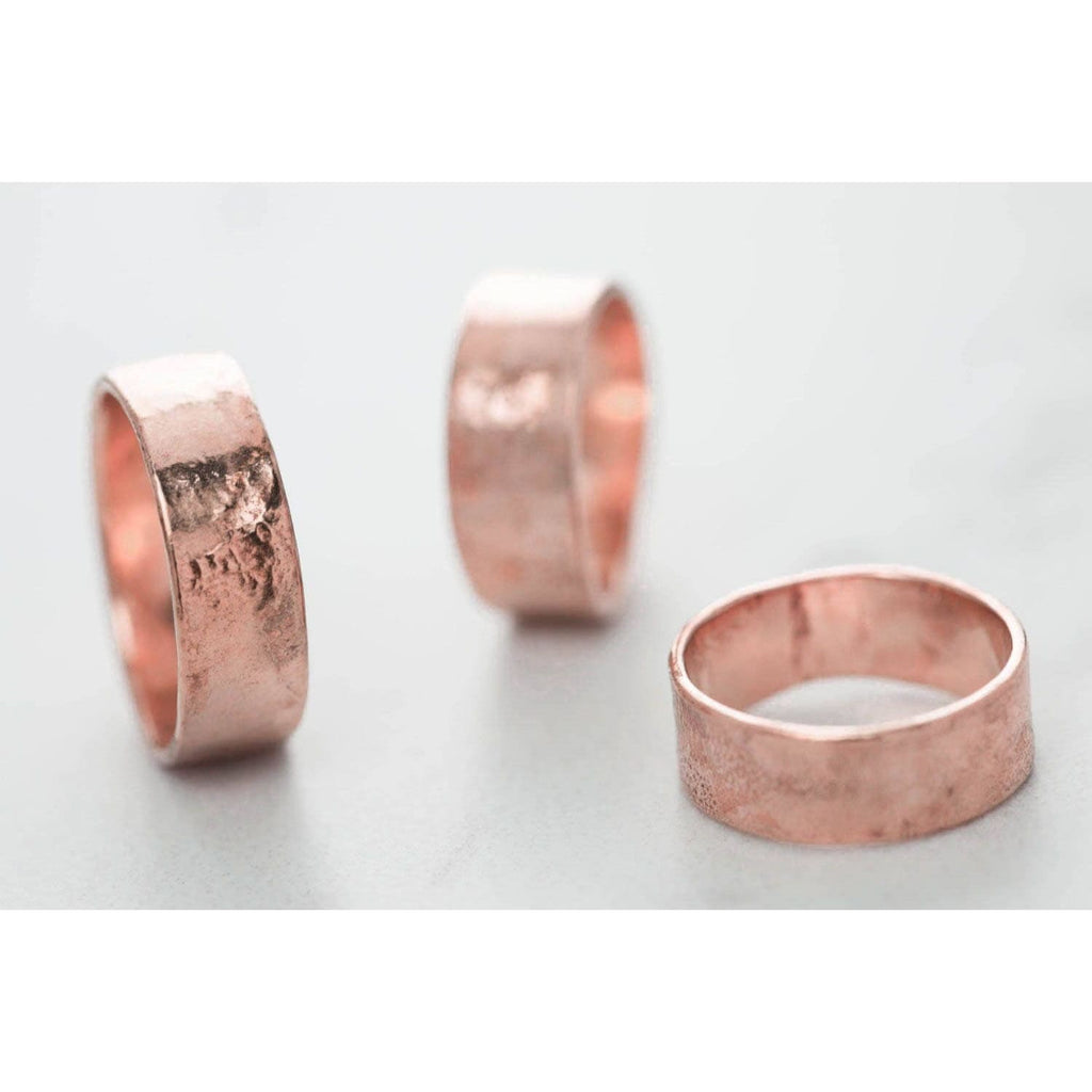 Textured Cigar Band 7mm in Rose Gold