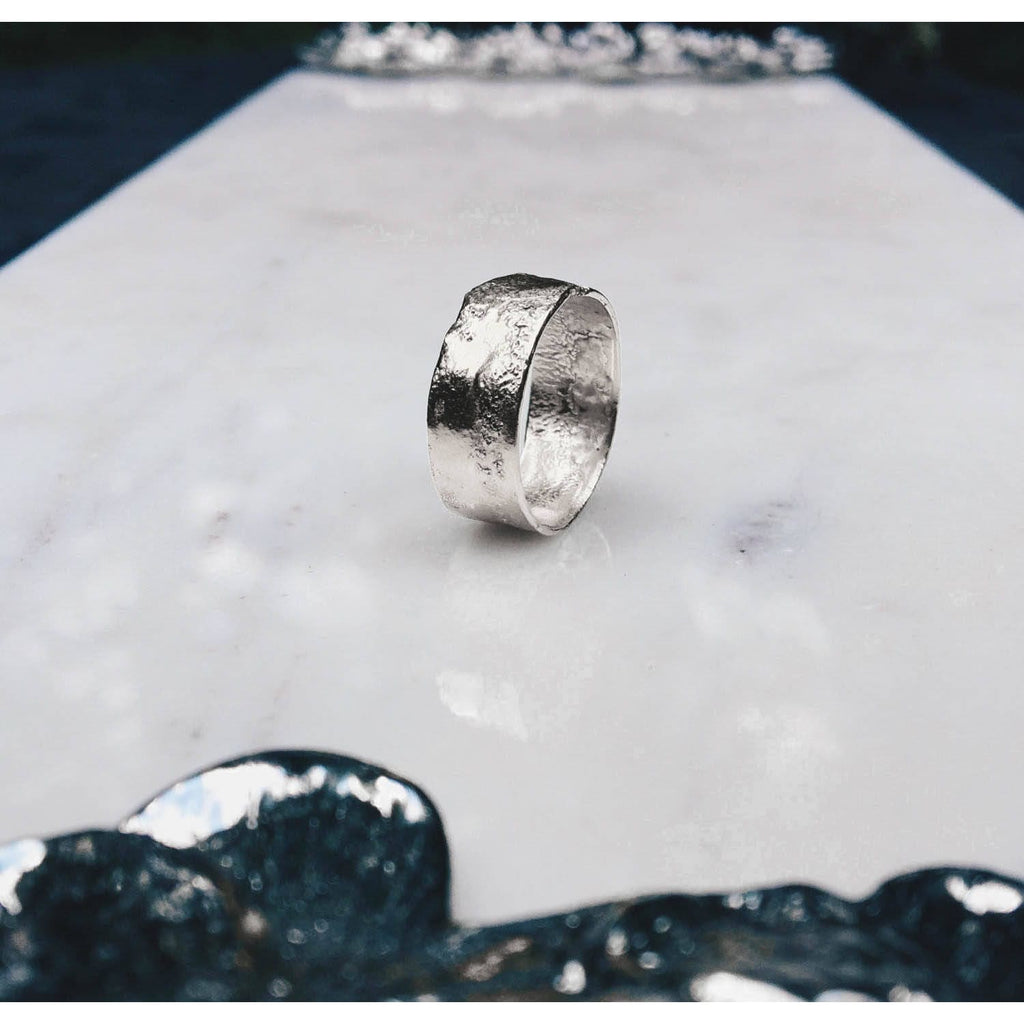 Textured Sterling Silver Band 7mm