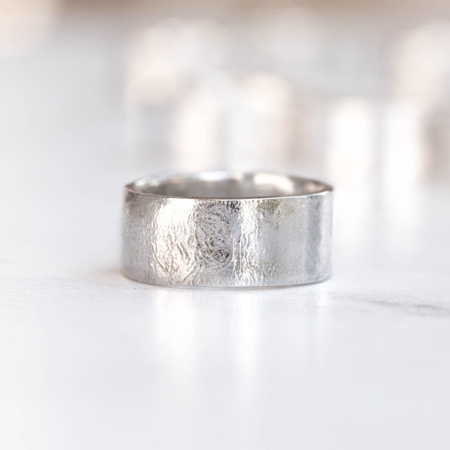 Textured Sterling Silver Band 7mm