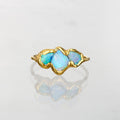Three Stone Raw Australian Opal Ring