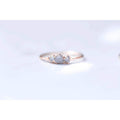 Three Stone Raw Diamond Ring in Rose Gold
