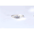 Three Stone Raw Diamond Ring in Sterling Silver