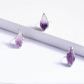 Vertical Silver Raw Amethyst Ring, Sterling SIlver Ring,